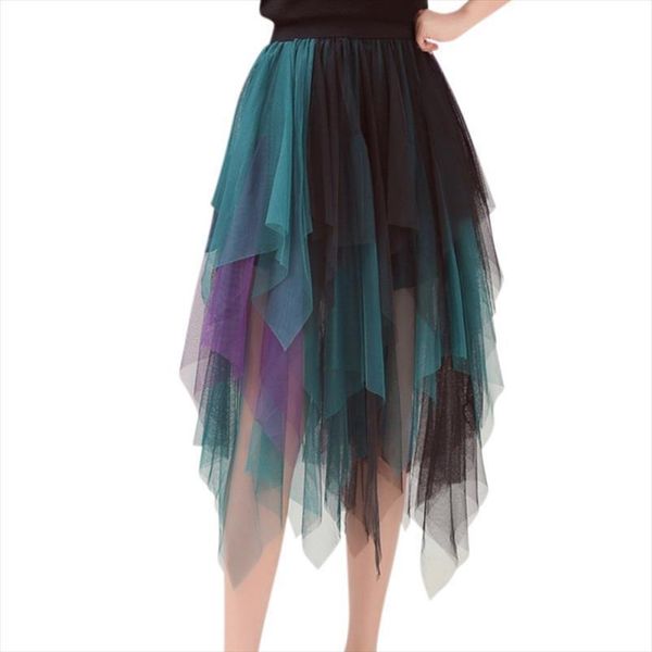 summer fashion elastic high waist long womens skirts hit color tulle irregular hem mesh lady elegant party, Black
summer fashion elastic high waist long womens skirts hit color tulle irregular hem mesh lady elegant party, Black