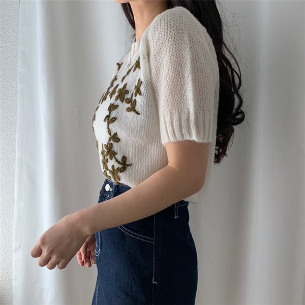 blouses autumn vintage knit flowers all match girls women blouses elegance sweet arrival short sleeve shirts, White
blouses autumn vintage knit flowers all match girls women blouses elegance sweet arrival short sleeve shirts, White