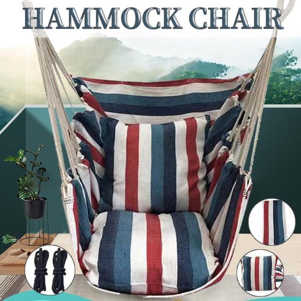 camp furniture portable hammock chair hanging rope swing seat with 2 pillows for garden indoor outdoor fashionable swings
camp furniture portable hammock chair hanging rope swing seat with 2 pillows for garden indoor outdoor fashionable swings