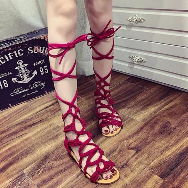 women sandals knee high summer gladiator boots bandage cross strappy sandalias shoes open toe flats plus, Black
women sandals knee high summer gladiator boots bandage cross strappy sandalias shoes open toe flats plus, Black