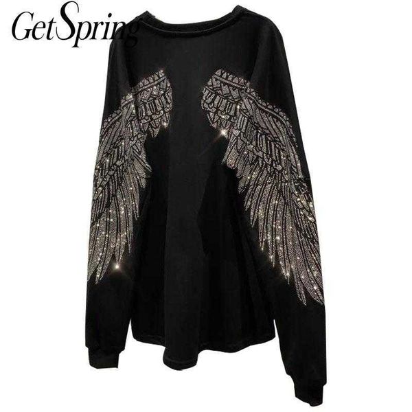 getspring women hoodies diamonds black casual sweatshirt patchwork vintage pullovers fashion 210601
getspring women hoodies diamonds black casual sweatshirt patchwork vintage pullovers fashion 210601