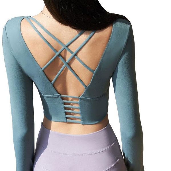 yoga outfit women long sleeve shirts fitness crop running tight sports t-shirt gym quick dry workout back cross clothing
yoga outfit women long sleeve shirts fitness crop running tight sports t-shirt gym quick dry workout back cross clothing