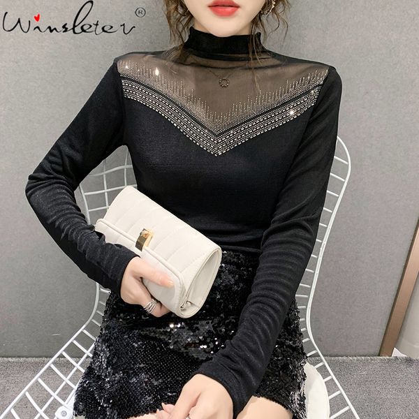 women's t-shirt fall winter european style cotton girls patchwork mech shiny diamonds women long sleeve tees 2021 t12205, White
women's t-shirt fall winter european style cotton girls patchwork mech shiny diamonds women long sleeve tees 2021 t12205, White