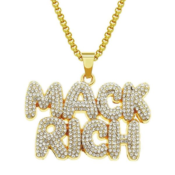 pendant necklaces hip hop rhinestones paved bling iced out mack rich letter pendants necklace for men rapper jewelry gifts drop, Silver
pendant necklaces hip hop rhinestones paved bling iced out mack rich letter pendants necklace for men rapper jewelry gifts drop, Silver