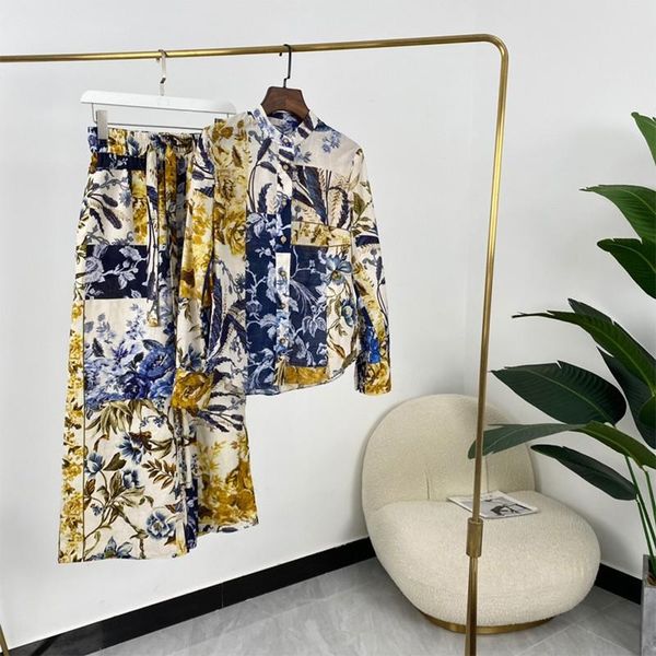 women's two piece pants 2021 summer women fashion floral print suits long sleeve blouse straight full length linen, White
women's two piece pants 2021 summer women fashion floral print suits long sleeve blouse straight full length linen, White