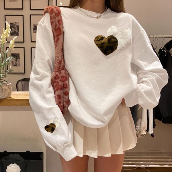 women's hoodies & sweatshirts early autumn hedging round neck love print color matching cute loose casual long sleeve sweatshirt solid, Black
women's hoodies & sweatshirts early autumn hedging round neck love print color matching cute loose casual long sleeve sweatshirt solid, Black