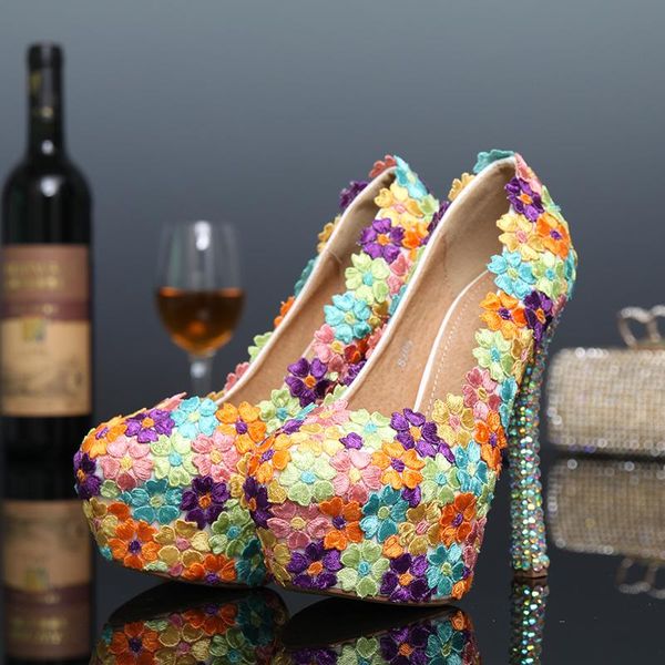dress shoes women wedding colorful lace flowers crystal bridal evening party high heel round toe woman pumps, Black
dress shoes women wedding colorful lace flowers crystal bridal evening party high heel round toe woman pumps, Black