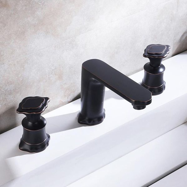 bathroom sink faucets basin polished black oil brass north american style faucet widespread 3 hole mixer
bathroom sink faucets basin polished black oil brass north american style faucet widespread 3 hole mixer