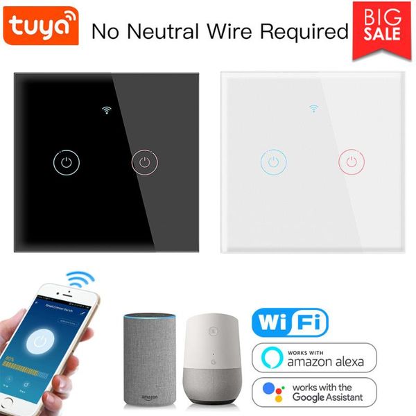 smart home control tuya eu wifi wall switch, light glass panel, no neutral wire required 1/2/3/4 gang work with alexa,google 
smart home control tuya eu wifi wall switch, light glass panel, no neutral wire required 1/2/3/4 gang work with alexa,google