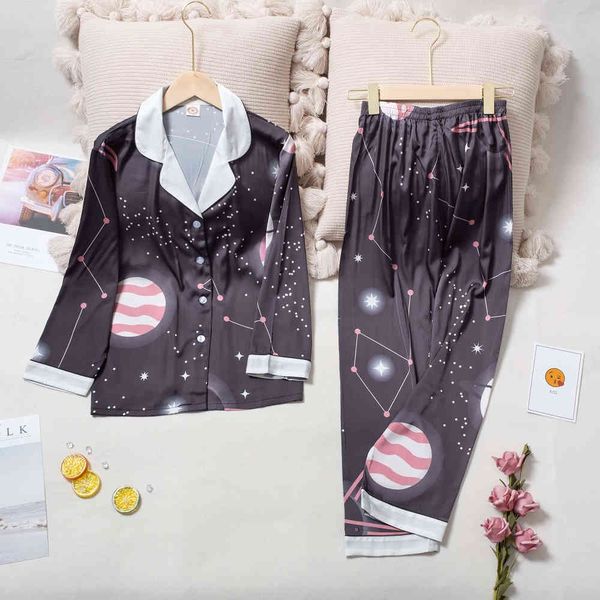 women's shorts print fashiontwo-piece suit pyjamas ice silk satin long sleeve set pajamas 2wnk, White;black
women's shorts print fashiontwo-piece suit pyjamas ice silk satin long sleeve set pajamas 2wnk, White;black