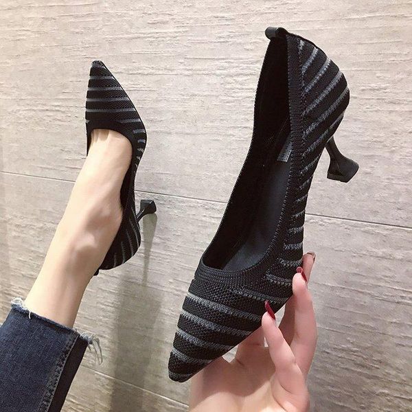 dress shoes shallow mouth fashion women's korean-style pointed toe single 2021 spring and autumn thin heeled high heels, Black
dress shoes shallow mouth fashion women's korean-style pointed toe single 2021 spring and autumn thin heeled high heels, Black