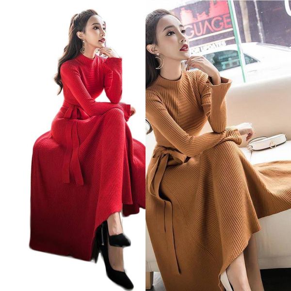 casual dresses autumn women knitted maxi dress female long sleeve sweater slim pleated party clothing x129, Black;gray
casual dresses autumn women knitted maxi dress female long sleeve sweater slim pleated party clothing x129, Black;gray