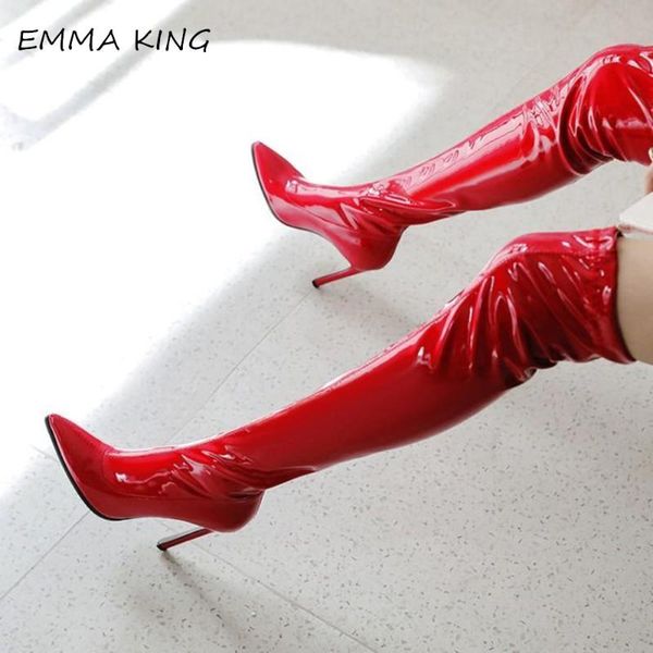 boots emma king red patent leather over the knee high for women with pointed toe 12cm stiletto heels, Black
boots emma king red patent leather over the knee high for women with pointed toe 12cm stiletto heels, Black