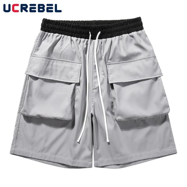 men's shorts multi-pocket cargo mens summer loose knee-length casual elastic waist half pants men, White;black
men's shorts multi-pocket cargo mens summer loose knee-length casual elastic waist half pants men, White;black