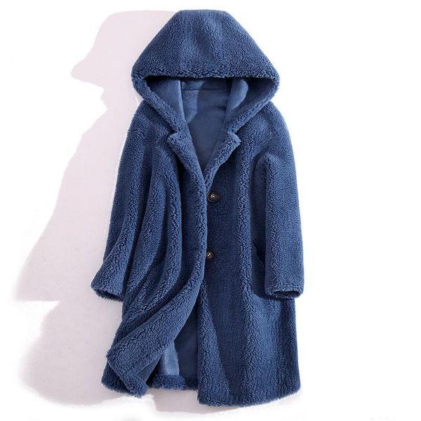women's fur & faux mid-length hooded all wool sheep shearling coat women winter plus size ropa mujer invierno 2021, Black
women's fur & faux mid-length hooded all wool sheep shearling coat women winter plus size ropa mujer invierno 2021, Black