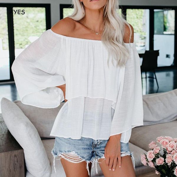 off shoulder shirt female summer slash neck blouse women white ruffled shirts lady loose holiday beach boho blouses women's &
off shoulder shirt female summer slash neck blouse women white ruffled shirts lady loose holiday beach boho blouses women's &
