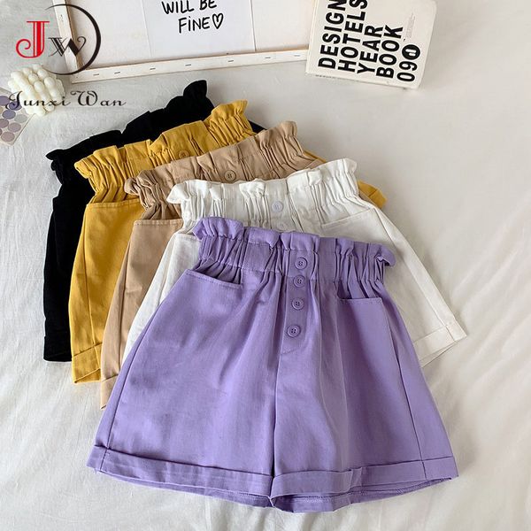 summer solid cotton wide leg shorts for women korean style sweet girls elastic waist loose casual short pants with pocket robe 210510, White;black
summer solid cotton wide leg shorts for women korean style sweet girls elastic waist loose casual short pants with pocket robe 210510, White;black