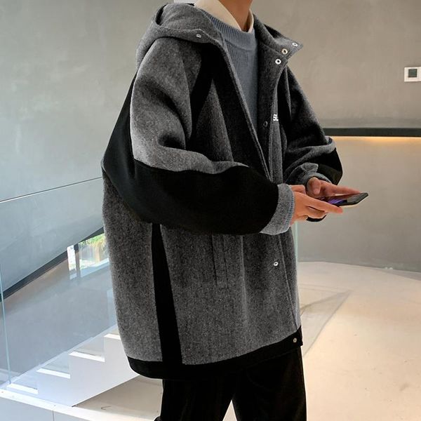 men's wool & blends lomemol embroidered contrast color hooded woolen jacket youth letter autumn and winter fashion coats for men, Black
men's wool & blends lomemol embroidered contrast color hooded woolen jacket youth letter autumn and winter fashion coats for men, Black
