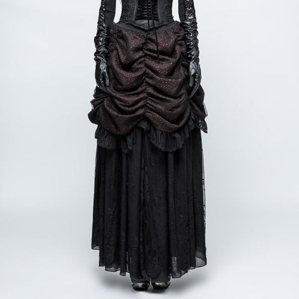 women's gothic gorgeous bubble skirt elegant jacquard lace banquet prom gown long skirts, Black
women's gothic gorgeous bubble skirt elegant jacquard lace banquet prom gown long skirts, Black