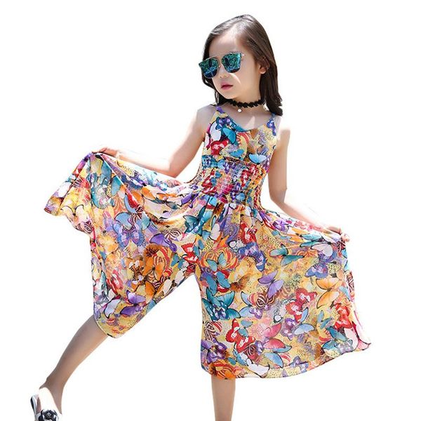 girl's dresses kid girl summer jumpsuit chiffon beach skirt pants with vibrant butterfly pattern spaghetti strap sleeveless loose cloth, Red;yellow
girl's dresses kid girl summer jumpsuit chiffon beach skirt pants with vibrant butterfly pattern spaghetti strap sleeveless loose cloth, Red;yellow