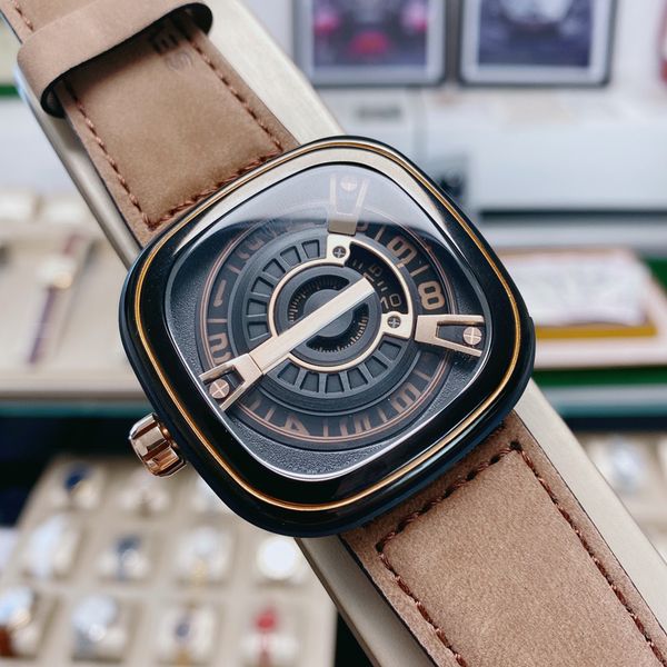 seven friday mens luxury watches quartz movement real leather strap classic designer watch gift for lover fashion wristwatches, Slivery;brown
seven friday mens luxury watches quartz movement real leather strap classic designer watch gift for lover fashion wristwatches, Slivery;brown