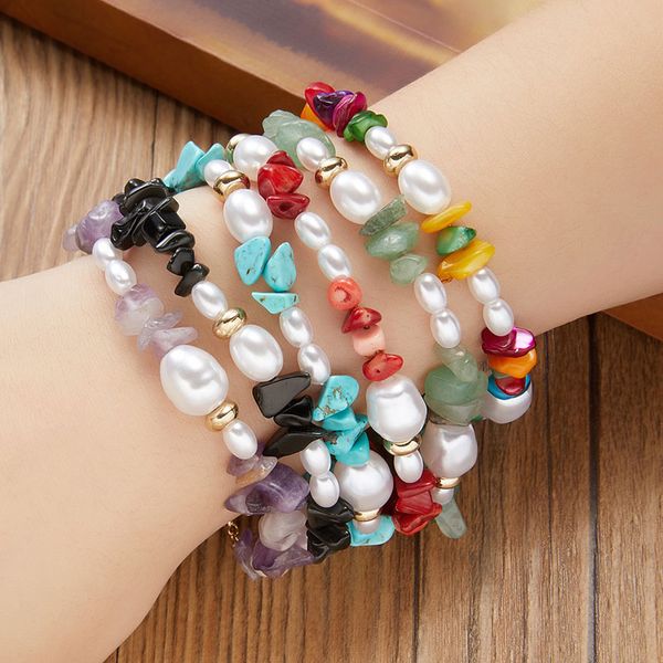 irregular natural stone pearl gold plated bracelet necklaces sets for women girl original style fashion party club jewelry, Silver
irregular natural stone pearl gold plated bracelet necklaces sets for women girl original style fashion party club jewelry, Silver