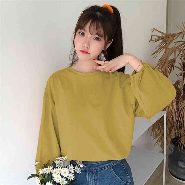 spring autumn women's shirt korean style the solid color lantern long-sleeved t-shirt loose and thin pullover ll710 210506, White
spring autumn women's shirt korean style the solid color lantern long-sleeved t-shirt loose and thin pullover ll710 210506, White