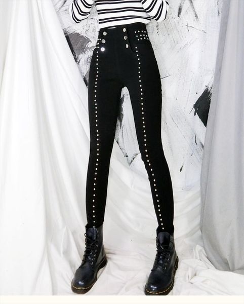 autumn winter fashion gothic black womens capri up skinny trousers rivet patchwork women punk thickening pencil rock pants, Black;white
autumn winter fashion gothic black womens capri up skinny trousers rivet patchwork women punk thickening pencil rock pants, Black;white