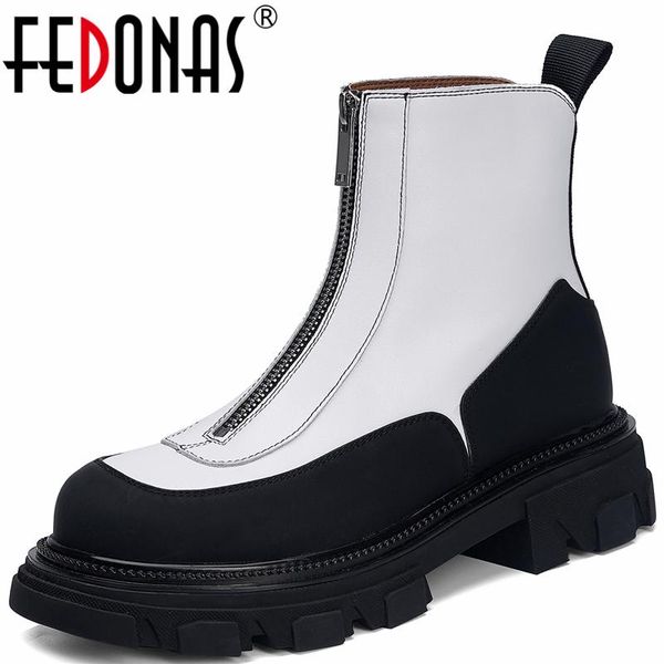 boots fedonas round toe front zipper women ankle autumn winter outdoor casual genuine leather thick heels shoes woman 2021, Black
boots fedonas round toe front zipper women ankle autumn winter outdoor casual genuine leather thick heels shoes woman 2021, Black