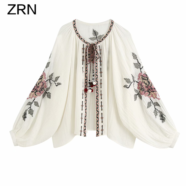 women's blouses & shirts zrn women embroidered lantern sleeve crew neck shirt 2021 autumn beaded decoration lace up bohemian blouse, White
women's blouses & shirts zrn women embroidered lantern sleeve crew neck shirt 2021 autumn beaded decoration lace up bohemian blouse, White