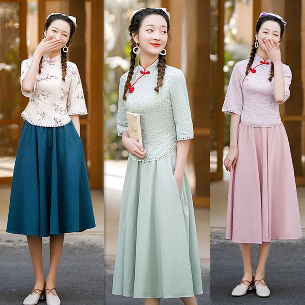 dresses cotton suit 2021 spring and summer new fashion improved republic of china college style student cheongsam dress, Black;gray
dresses cotton suit 2021 spring and summer new fashion improved republic of china college style student cheongsam dress, Black;gray