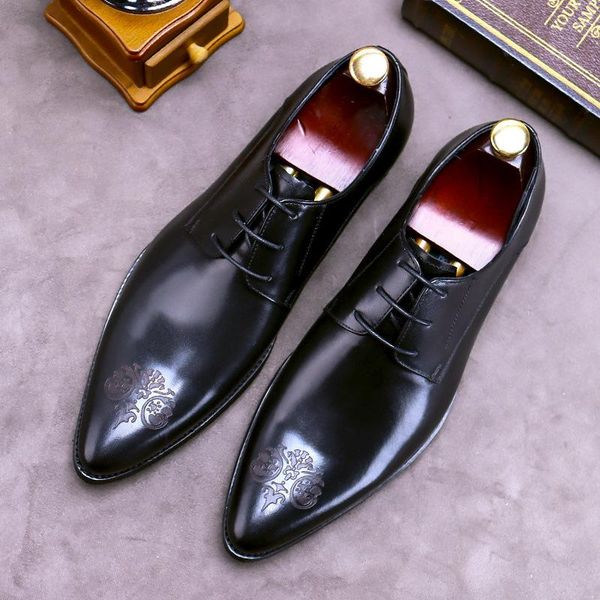 dress shoes 2021 men's formal wear genuine leather business men pointed toe carved large size oxfords lace up wedding shoe, Black
dress shoes 2021 men's formal wear genuine leather business men pointed toe carved large size oxfords lace up wedding shoe, Black