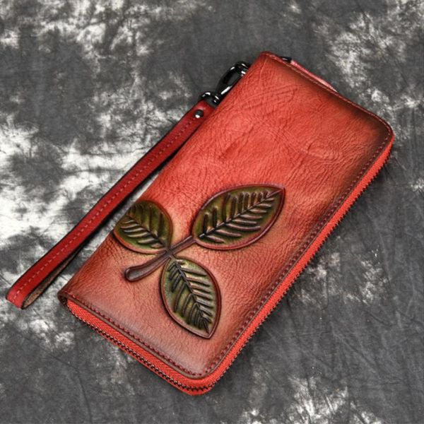 wallets maheu retro style genuine leather zipper long purse with leaf flower embossing design single woman wallet red black
wallets maheu retro style genuine leather zipper long purse with leaf flower embossing design single woman wallet red black