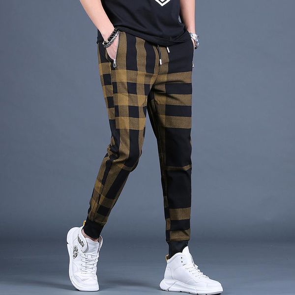 men's pants summer mens fashion plaid casual men slim fit black yellow drawstring trousers
men's pants summer mens fashion plaid casual men slim fit black yellow drawstring trousers