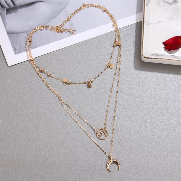 chains jewelry creative angle wave three layers of multilayer necklace restoring ancient ways, Silver
chains jewelry creative angle wave three layers of multilayer necklace restoring ancient ways, Silver