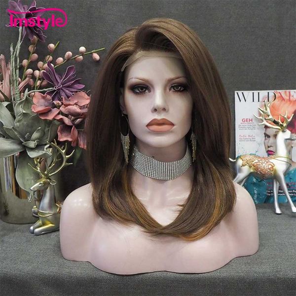 synthetic wigs imstyle brown lace front wig short straight hair heat resistant fiber glueless daily for women, Black
synthetic wigs imstyle brown lace front wig short straight hair heat resistant fiber glueless daily for women, Black