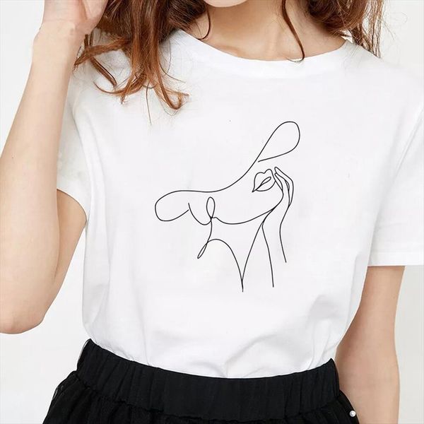summer short sleeved o neck women t shirts fashion minimalist abstract face print modal casual wild tee, White
summer short sleeved o neck women t shirts fashion minimalist abstract face print modal casual wild tee, White