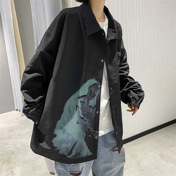 hybskr men's oversized jackets streetwear men casual loose windbreaker coats autumn men's graphic printed jackets 210927, Black;brown
hybskr men's oversized jackets streetwear men casual loose windbreaker coats autumn men's graphic printed jackets 210927, Black;brown