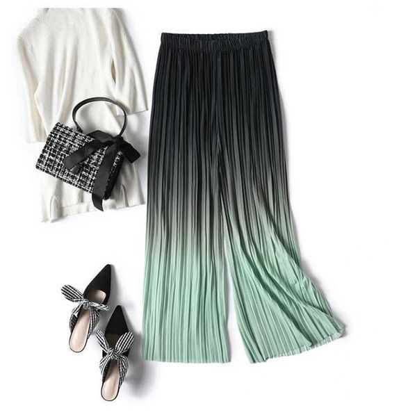 summer chic gradient color thin wide leg pants women korean high waist pleated ankle length trousers casual loose straight women's & ca, Black;white
summer chic gradient color thin wide leg pants women korean high waist pleated ankle length trousers casual loose straight women's & ca, Black;white