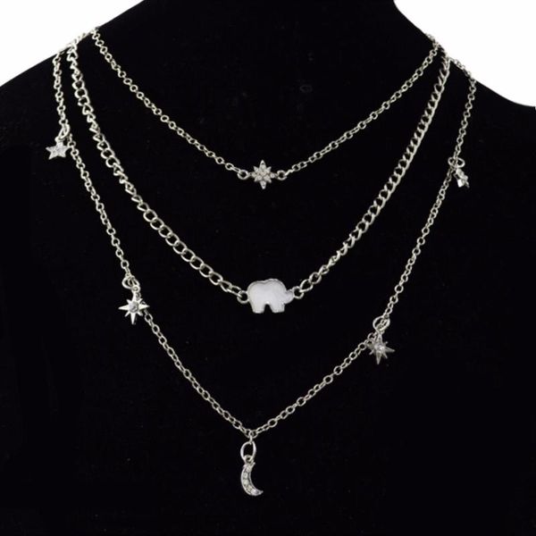 punk trendy multiple layers crystal moon star elephant pendant necklace statement for women maxi fashion jewelry accessories necklaces, Silver
punk trendy multiple layers crystal moon star elephant pendant necklace statement for women maxi fashion jewelry accessories necklaces, Silver