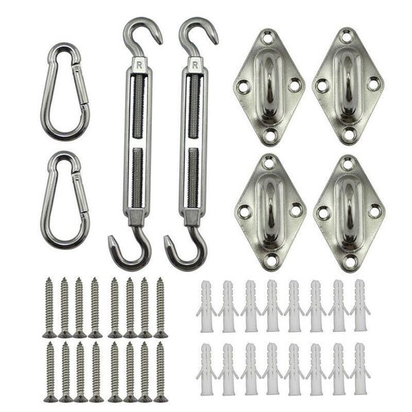 shade 40pcs sun sail canopy fixing accessories stainless steel hardware kit pad eye turnbuckle snap hook screw carabiner clip
shade 40pcs sun sail canopy fixing accessories stainless steel hardware kit pad eye turnbuckle snap hook screw carabiner clip