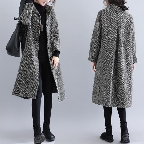 women's wool & blends autumn winter warm long coat women korean elegant ladies single-breasted a-line plus size jacket coats monteau fe, Black
women's wool & blends autumn winter warm long coat women korean elegant ladies single-breasted a-line plus size jacket coats monteau fe, Black