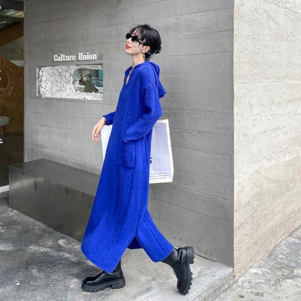 casual dresses long sweater dress overknee thickened autumn and winter loose outer wear bottoming hooded pullover lazy inner knitted, Black;gray
casual dresses long sweater dress overknee thickened autumn and winter loose outer wear bottoming hooded pullover lazy inner knitted, Black;gray