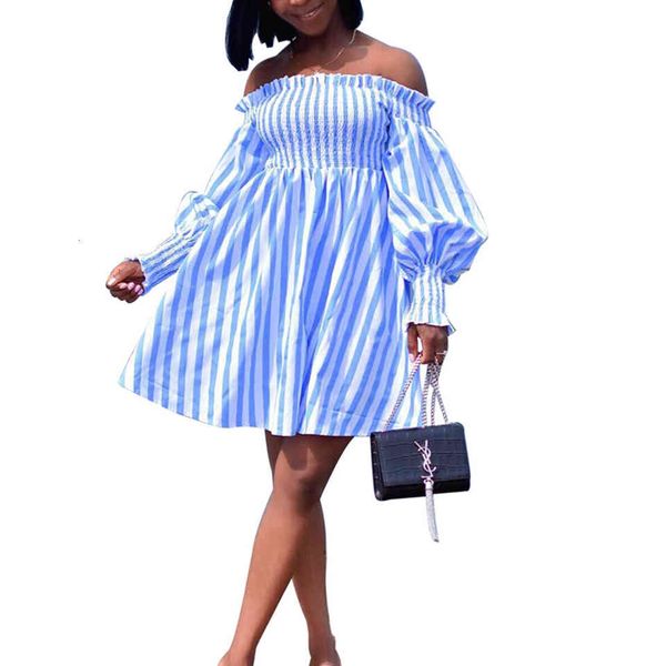 white blue striped vertical frill sukienka lantern manga dressed off the shoulder beautiful dress feminine robes plied femme 2021, Black;gray
white blue striped vertical frill sukienka lantern manga dressed off the shoulder beautiful dress feminine robes plied femme 2021, Black;gray