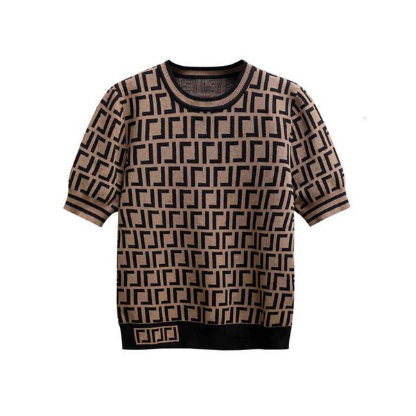 2022 fashion brand women's t-shirt quality retro knits letter jacquard knit short-sleeved fashion knitted imported cotton +, White
2022 fashion brand women's t-shirt quality retro knits letter jacquard knit short-sleeved fashion knitted imported cotton +, White