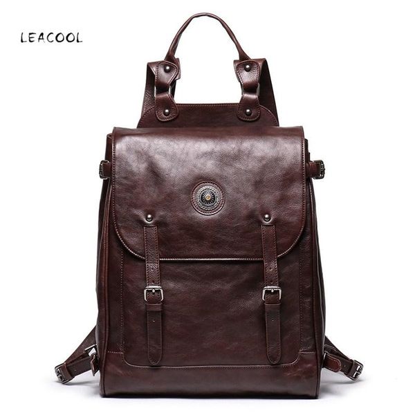 backpack men school bags knapsack male daypack travel camputer bag vintage 100% genuine leather rucksack
backpack men school bags knapsack male daypack travel camputer bag vintage 100% genuine leather rucksack