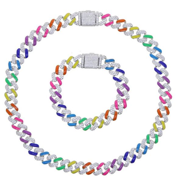 earrings & necklace 2021 arrival neon enamel iced out bling cz 11mm miami cuban link chain for women colorful bracelet hip hop jewelry, Silver
earrings & necklace 2021 arrival neon enamel iced out bling cz 11mm miami cuban link chain for women colorful bracelet hip hop jewelry, Silver