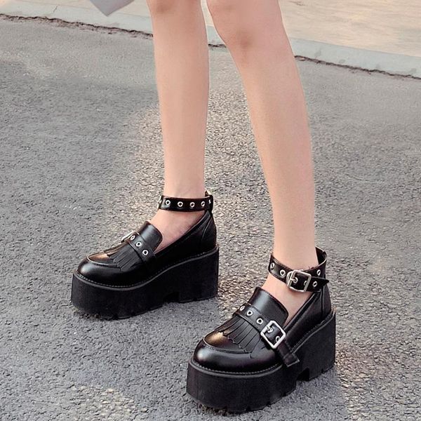 womens pump gothic tassel shoes ankle strap high chunky heels platform punk creepers female fashion buckle loafers sandals, Black
womens pump gothic tassel shoes ankle strap high chunky heels platform punk creepers female fashion buckle loafers sandals, Black