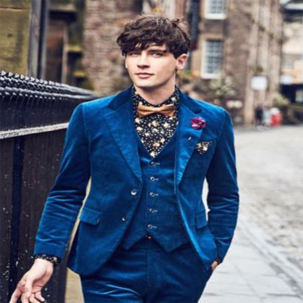 men's suits & blazers royal blue velveteen 3pcs notched collar men slim fit costume wedding dress groom tuxedos prom coat+pant+vest+tie, White;black
men's suits & blazers royal blue velveteen 3pcs notched collar men slim fit costume wedding dress groom tuxedos prom coat+pant+vest+tie, White;black