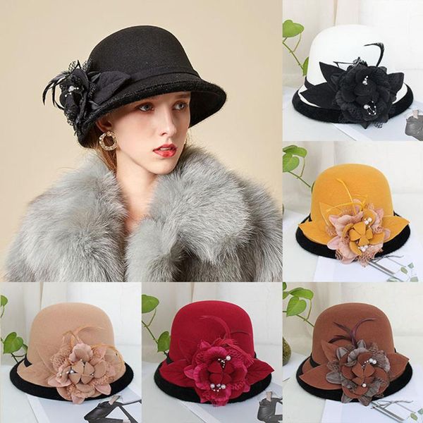 wide brim hats women fashion elegant fedoras hat french style painter cap vintage warm party feather flower ornament billycock, Blue;gray
wide brim hats women fashion elegant fedoras hat french style painter cap vintage warm party feather flower ornament billycock, Blue;gray